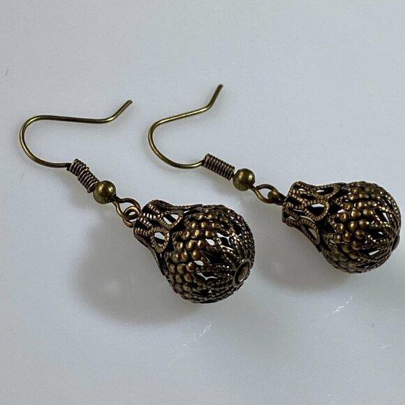 ❤️ Antique Brass Filigree Earrings - Picture 10 of 10